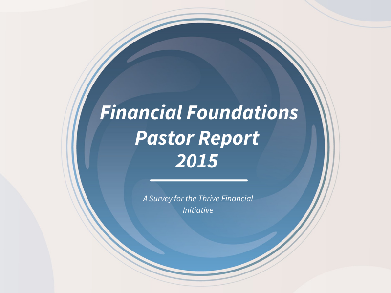 2015 Financial Foundations Pastor Report